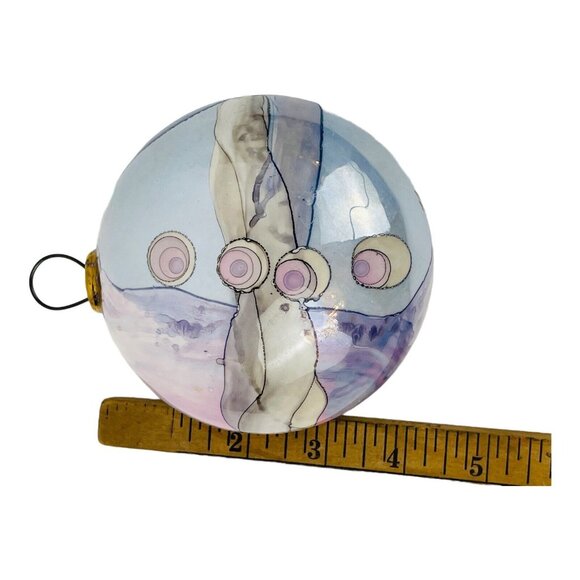 Frederick Frances Handpainted Abstract Porcelain Ornament Signed 1986 Retired - Picture 5 of 6